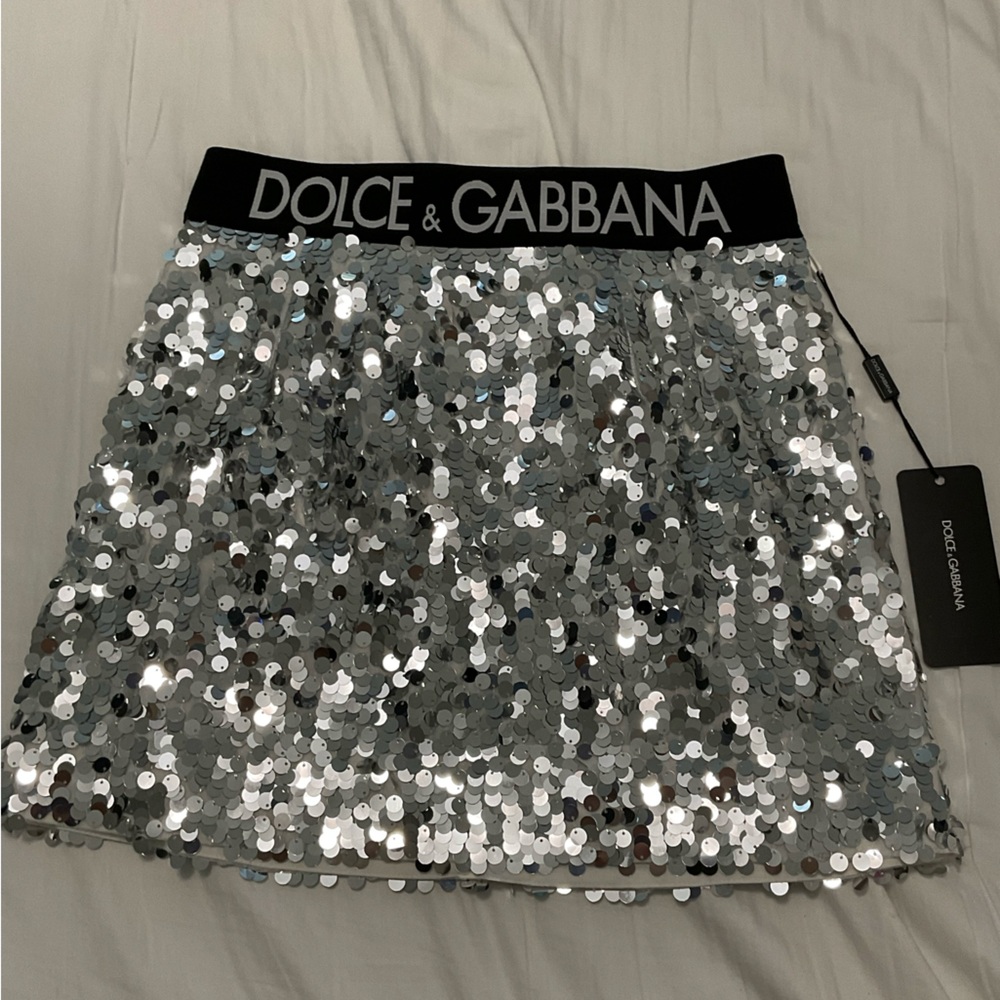 Dolce & Gabbana Sparkling Silver Mini Skirt